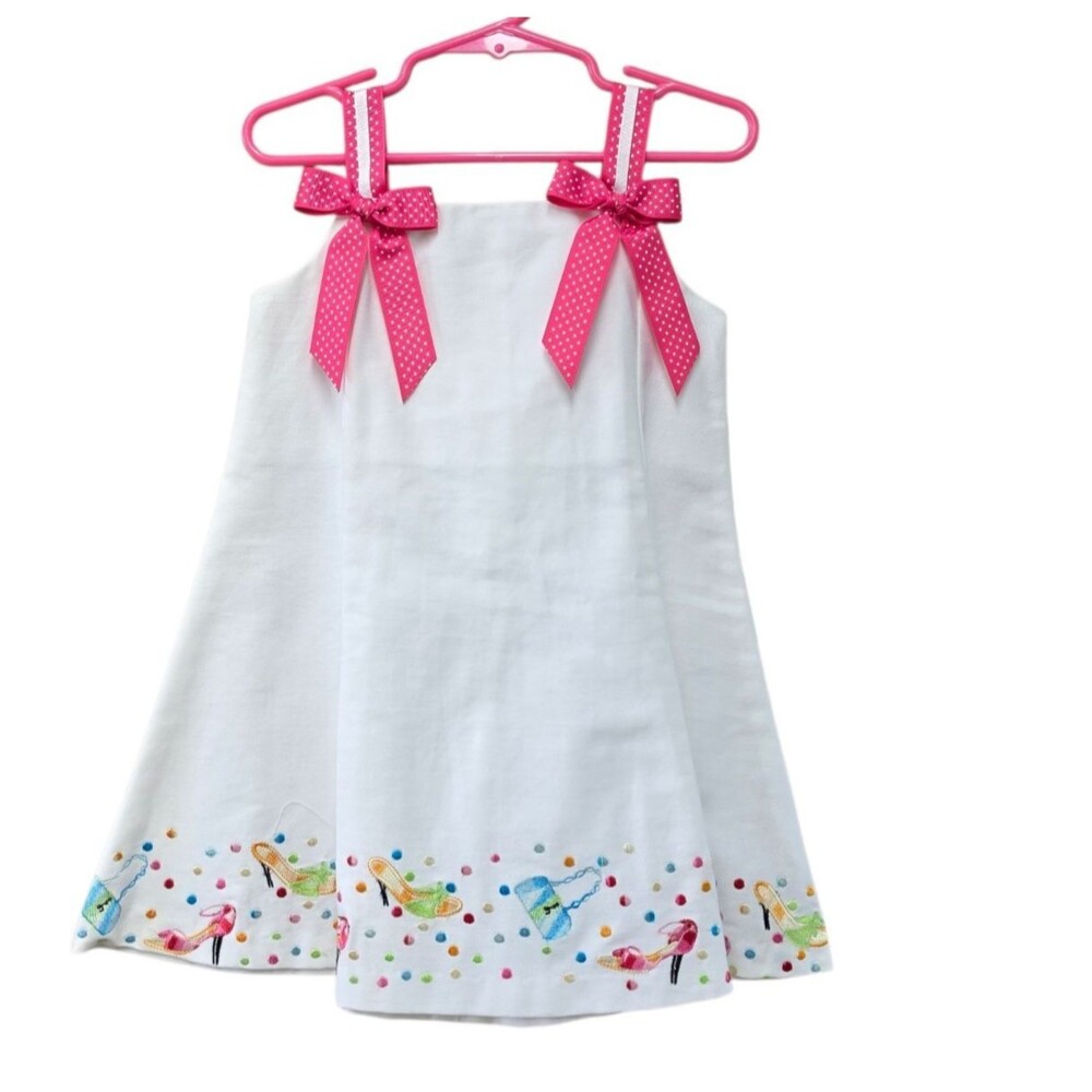 Vintage Rare Editions A-Line Sundress With Embroidered High Heels And Purses NWT